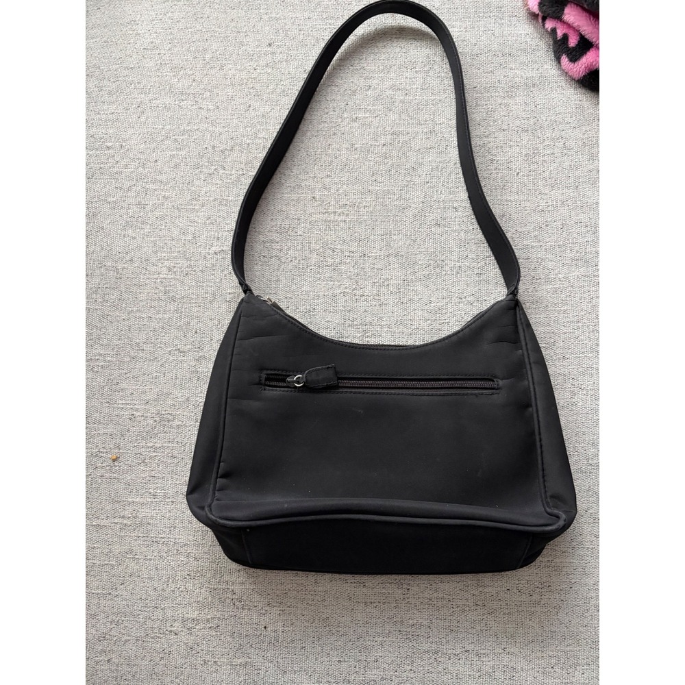 Cherokee Black Nylon Shoulder Bag Hobo Purse Front Zip‎ Pocket - Picture 3 of 8